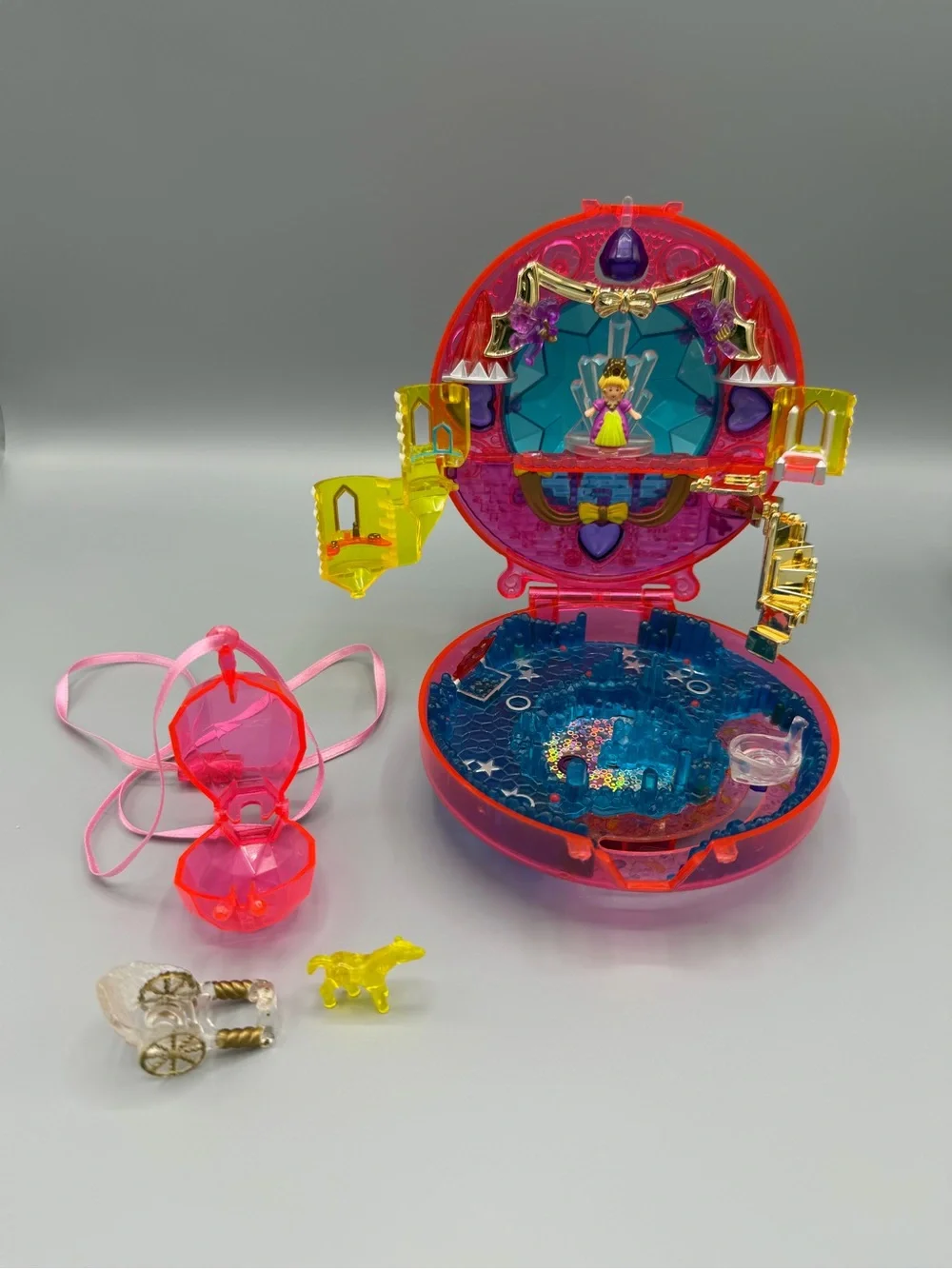 Vintage Polly Pocket 1996 Sparkle Surprise Starshine Palace Complete Set